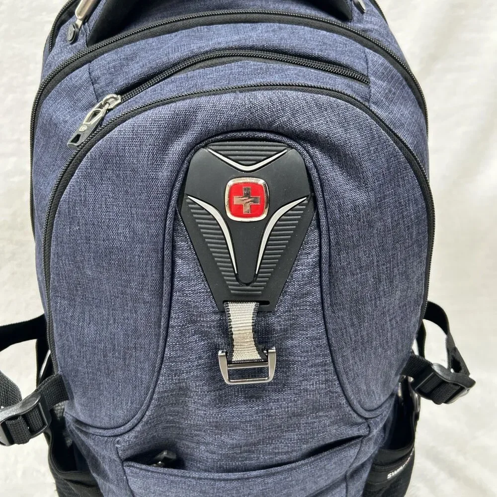 SWISSGEAR Scansmart TSA Friendly Tablet Laptop Backpack Blue Denim Padded